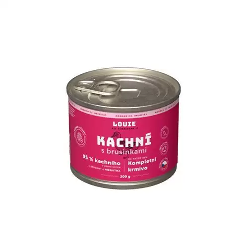 Louie Dog konz. Kachní s brusinkami a prebiotiky 200g
