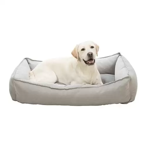 Pelech LENI obdélník s okrajem, písková/šedá 100 x 70 cm