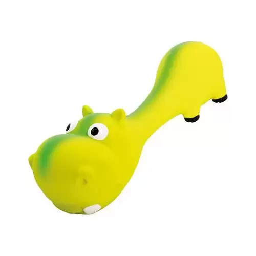 Hrošík ležící - tvar činky, se zvukem, 22 cm, latex, zelená, HipHop Dog