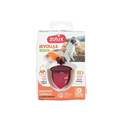 Světýlko blikací BIVOUAK oříšek USB červená Zolux