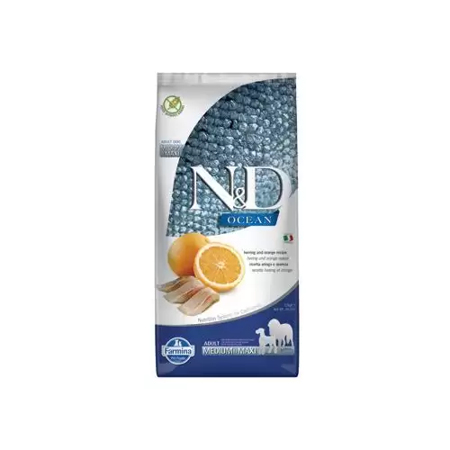 N&D OCEAN DOG Adult M/L Herring & Orange 12kg