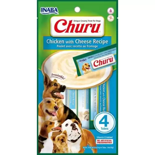  Inaba Churu dog snack kuře a sýr 4x14 g