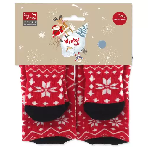 Ponožky Dog Fantasy Winter Tale Vánoční pro páníčka i mazlíčka, 36cm a 11cm