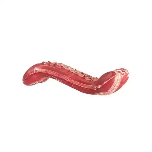 Antibakteriální dentální kost s vůní slaniny HipHop přírodní guma 11 cm, pro psy do 12 kg