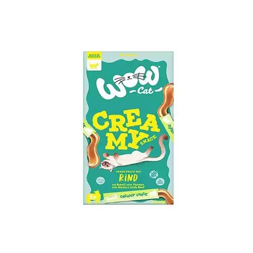 WOW Cat poch. Creamy Snack s hovězím 5x15g