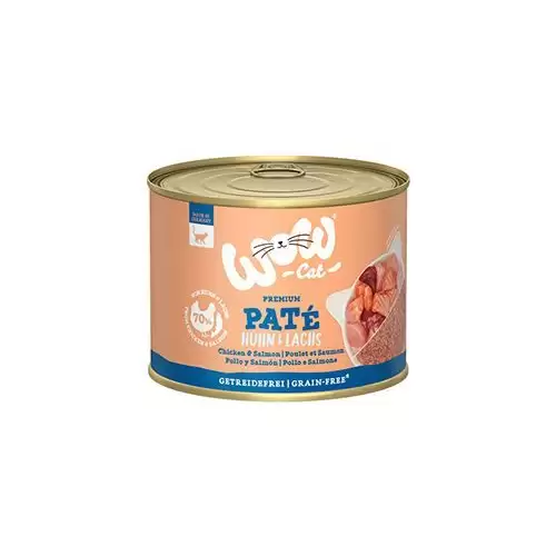 WOW Cat konz. Adult Paté kuře s lososem 200g