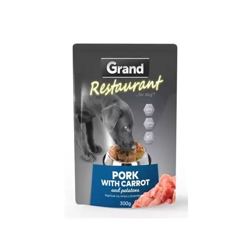 GRAND Dog kapsa Restaurant vepřové na mrkvi 300g