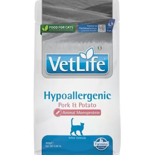  Vet Life Natural Feline Hypoallergenic Pork & Potato 400 g