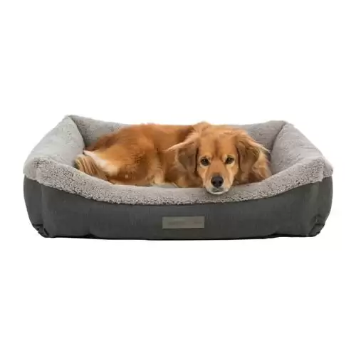 Ortopedický pelech BENDSON Vital, obdélníkový s okrajem, tmavě šedá/světle šedá 110 x 85cm