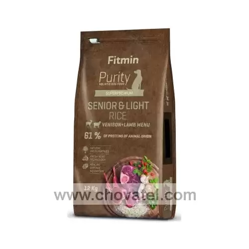 Fitmin dog Purity Rice Senior & Light Venison & Lamb 12kg