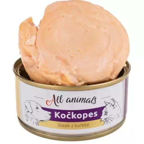  ALL ANIMALS Kočkopes konz. steak z kuřete 100g