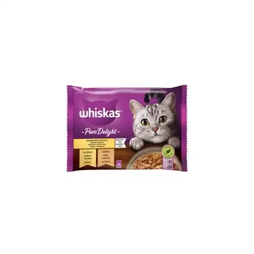 Whiskas kapsa Pure Delight drůbeží v želé 4x85g