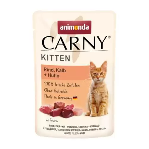 Carny Kitten 85 g hovězí, telecí+kuřecí, kapsička pro koťata
