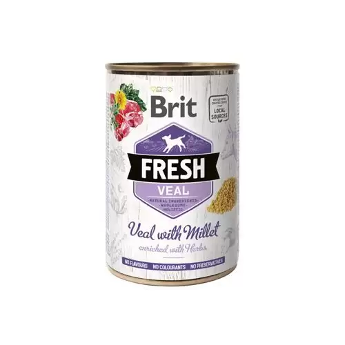 Brit Fresh Dog konz Veal with Millet 400g