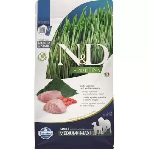  N&D SPIRULINA Dog GF Lamb & Wolfberry Adult Medium & Maxi 2 kg