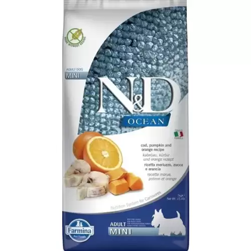  N&D OCEAN Dog GF Cod, Pumpkin & Orange Adult Mini 7 kg